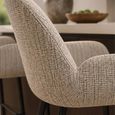 Barley Dining Armchair - Set of 2 - Cream Chenille and Black - Fabric and Metal