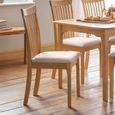 Ibsen Dining Chair - Set of 2 - Slatted Back - Lacquered and Beige - Oak Effect and Fabric
