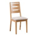 Curve Dining Chair - Set of 2 - Natural and Beige - Oak and Linen Fabric