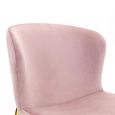 Harper Dining Chair - Set of 2 - Curved Back - Dusky Pink and Gold - Fabric and Metal