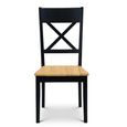 Hockley Dining Chair - Set of 2 - Cross Back - Black Painted - Oak Effect
