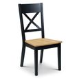 Hockley Dining Chair - Set of 2 - Cross Back - Black Painted - Oak Effect