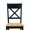 Hockley Dining Chair - Set of 2 - Cross Back - Black Painted - Oak Effect