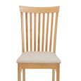 Ibsen Dining Chair - Set of 2 - Slatted Back - Lacquered and Beige - Oak Effect and Fabric