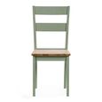 Linwood Dining Chair - Set of 2 - Natural and Sage Green Painted - Oak Effect