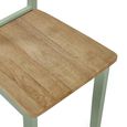 Linwood Dining Chair - Set of 2 - Natural and Sage Green Painted - Oak Effect