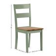 Linwood Dining Chair - Set of 2 - Natural and Sage Green Painted - Oak Effect