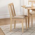 Rufford Dining Chair - Set of 2 - Natural and Beige - Wood and Fabric