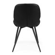 Otto Dining Chair - Set of 2 - Black - Faux Leather and Metal