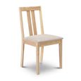 Rufford Dining Chair - Set of 2 - Natural and Beige - Wood and Fabric