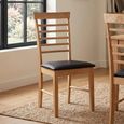 Hanover Dining Chair - Set of 2 - Ladder Back - Natural and Black - Light Oak and Faux Leather - Assembled