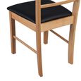 Hanover Dining Chair - Set of 2 - Ladder Back - Natural and Black - Light Oak and Faux Leather