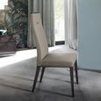 Heritage Dining Chair - Set of 2 - High Back - Dark Velvet Birch High Gloss and Grey - Faux Leather and Wooden