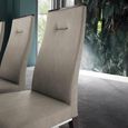 Heritage Dining Chair - Set of 2 - High Back - Dark Velvet Birch High Gloss and Grey - Faux Leather and Wooden