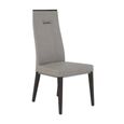 Heritage Dining Chair - Set of 2 - High Back - Dark Velvet Birch High Gloss and Grey - Faux Leather and Wooden