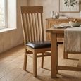 Treviso Dining Chair - Set of 2 - Slatted Back - Oak and Faux Leather