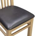 Treviso Dining Chair - Set of 2 - Slatted Back - Oak and Faux Leather