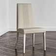 Claire Dining Chair - Set of 2 - High Back - Faux Leather and Pearl Line Eco Veneer High Gloss
