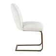 Solara Cantilever Dining Chair - Set of 2 - Sand Blasted - Fabric and Metal