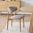 Levanto Dining Chair - Set of 2 - Curved Back - Sand and Natural - Fabric and Wood