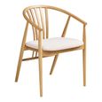 Agustin Dining Armchair - Set of 2 - Curved Back - Natural and Sand - Fabric and Oak