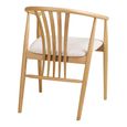 Agustin Dining Armchair - Set of 2 - Curved Back - Natural and Sand - Fabric and Oak