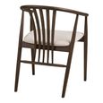 Agustin Dining Armchair - Set of 2 - Curved Back - Smoked and Sand - Fabric and Oak