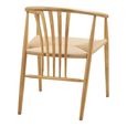 Agustin Dining Armchair - Set of 2 - Curved Back - Wicker Seat - Natural - Oak