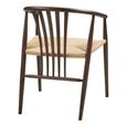 Agustin Dining Armchair - Set of 2 - Curved Back - Wicker Seat - Smoked - Oak