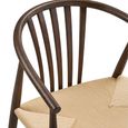 Agustin Dining Armchair - Set of 2 - Curved Back - Wicker Seat - Smoked - Oak