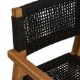 Anzio Dining Armchair - Set of 2 - Natural and Black - Rope and Acacia Wood