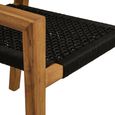 Anzio Dining Armchair - Set of 2 - Natural and Black - Rope and Acacia Wood