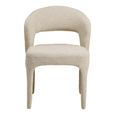 Belmont Dining Chair - Set of 2 - Curved Back - Cream Boucle - Fabric