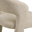 Belmont Dining Chair - Set of 2 - Curved Back - Cream Boucle - Fabric
