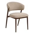 Cavi Dining Chair - Set of 2 - Curved Back - Light Brown and Dark Brown - Fabric and Wood