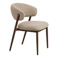 Cavi Dining Chair - Set of 2 - Curved Back - Light Brown and Dark Brown - Fabric and Wood