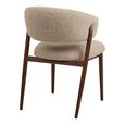 Cavi Dining Chair - Set of 2 - Curved Back - Light Brown and Dark Brown - Fabric and Wood