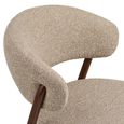 Cavi Dining Chair - Set of 2 - Curved Back - Light Brown and Dark Brown - Fabric and Wood