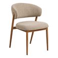 Cavi Dining Chair - Set of 2 - Curved Back - Sand and Natural - Fabric and Wood