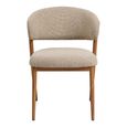 Cavi Dining Chair - Set of 2 - Curved Back - Sand and Natural - Fabric and Wood