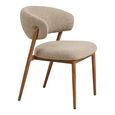 Cavi Dining Chair - Set of 2 - Curved Back - Sand and Natural - Fabric and Wood