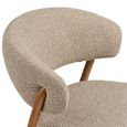 Cavi Dining Chair - Set of 2 - Curved Back - Sand and Natural - Fabric and Wood