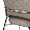 Costa Dining Armchair - Set of 2 - Curved Back - Light Grey and Chrome - Fabric and Metal