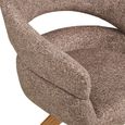 Dover Swivel Dining Armchair - Set of 2 - Curved Back - Brown and Natural - Fabric and Oak