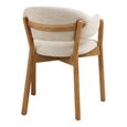 Dunkirk Dining Armchair - Set of 2 - Curved Back - Beige - Fabric and Oak