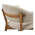 Dunkirk Dining Armchair - Set of 2 - Curved Back - Beige - Fabric and Oak