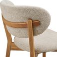 Dunkirk Dining Chair - Set of 2 - Curved Back - Beige - Fabric and Oak