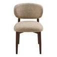 Isola Dining Chair - Set of 2 - Curved Back - Light Brown and Dark Brown - Fabric and Wood