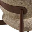 Isola Dining Chair - Set of 2 - Curved Back - Light Brown and Dark Brown - Fabric and Wood