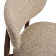 Isola Dining Chair - Set of 2 - Curved Back - Light Brown and Dark Brown - Fabric and Wood